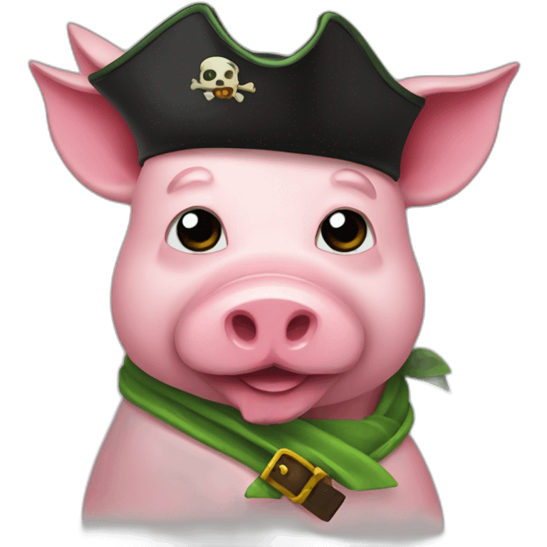 Flying pig pirate with green beard emoji