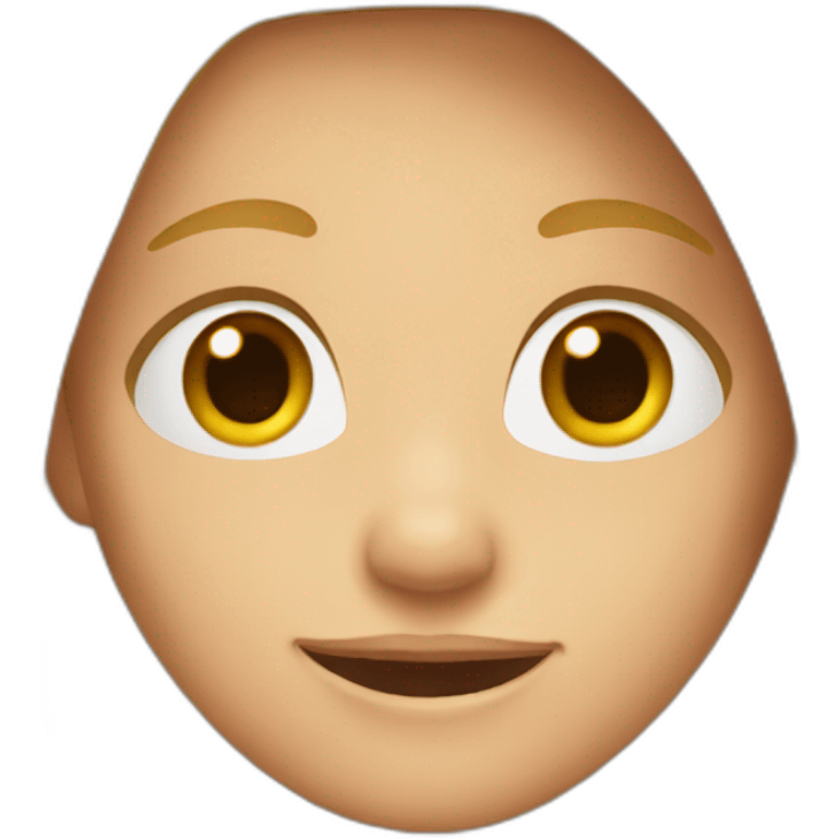 Emoji has long blonde hair and brown eyes emoji