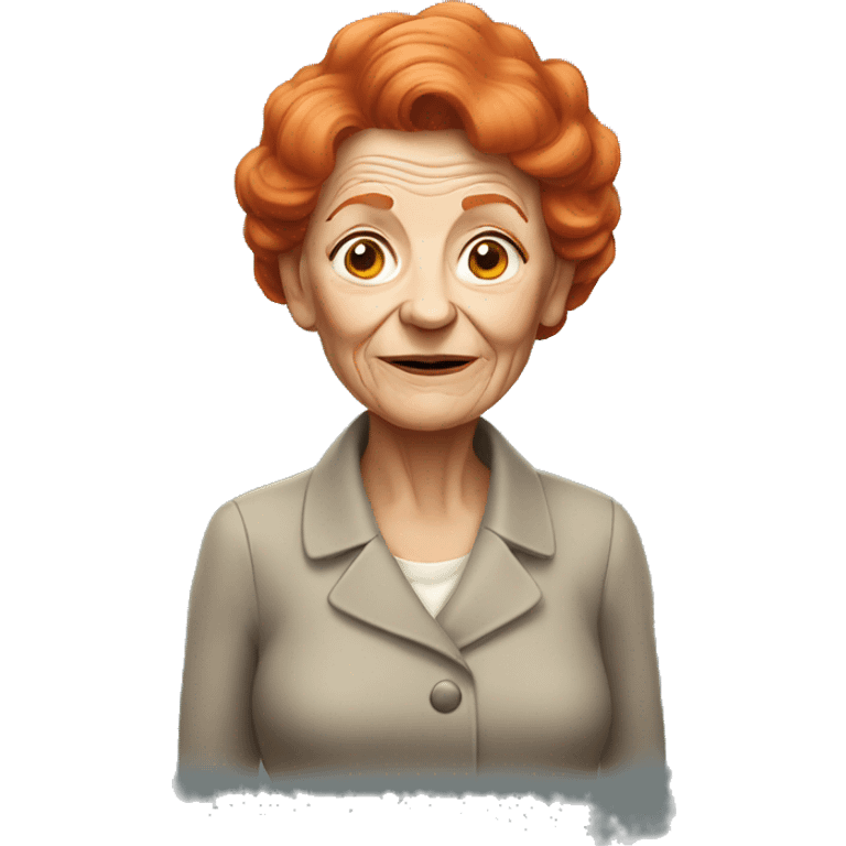 Old lady red hair emoji