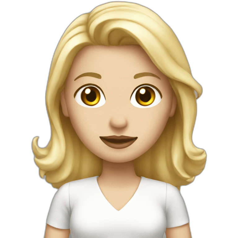 blonde woman in a white skirt emoji