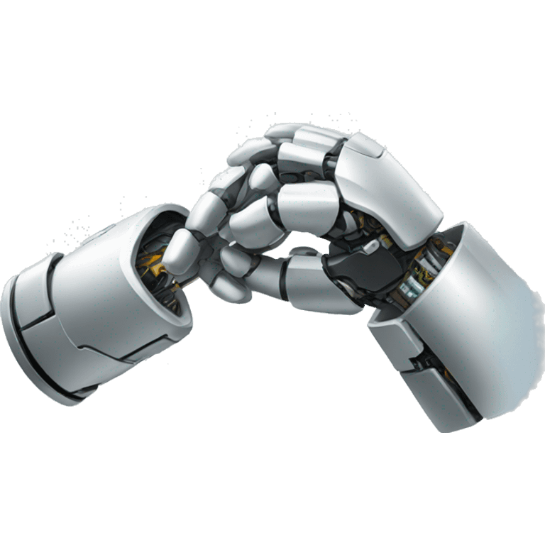 handshake with robot emoji