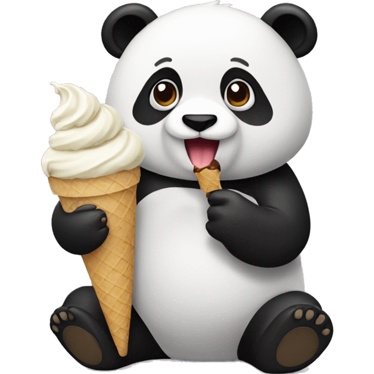 Panda eating ice cream emoji