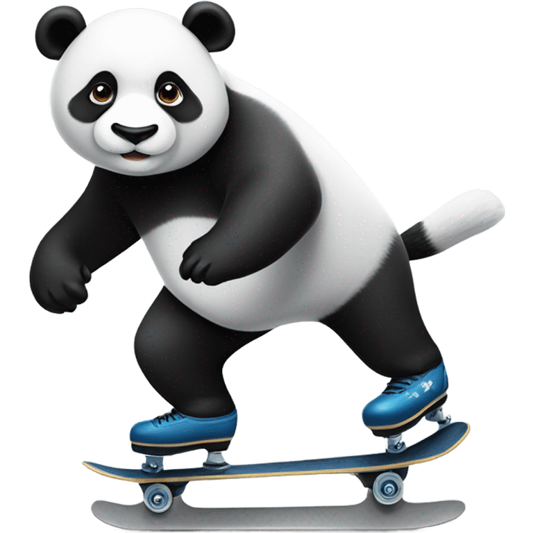 Panda skating emoji