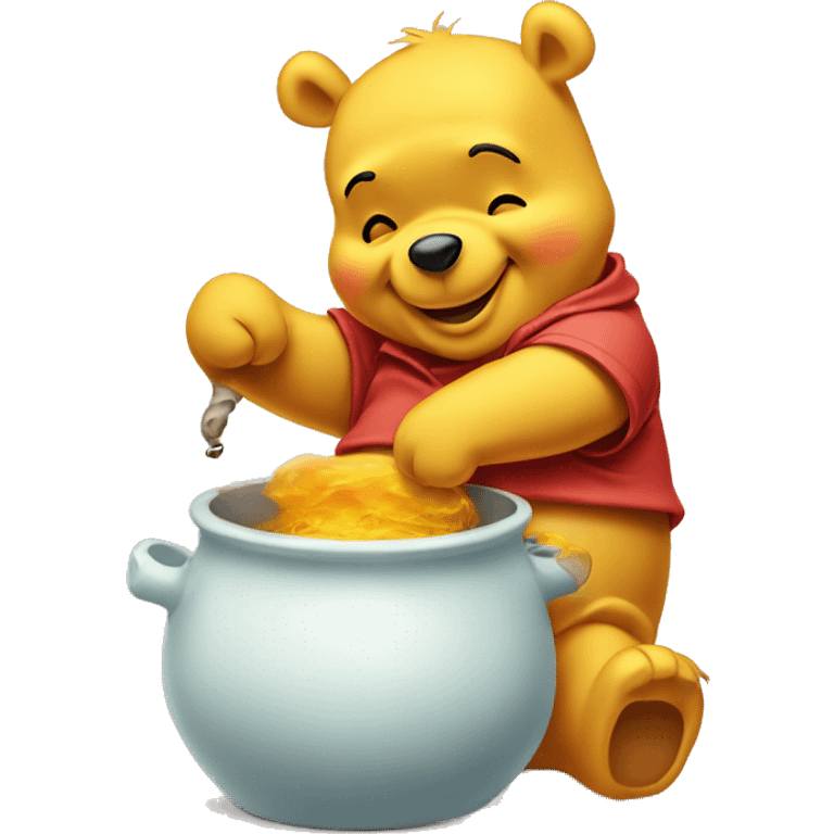 Winnie the Pooh with hunny pot emoji