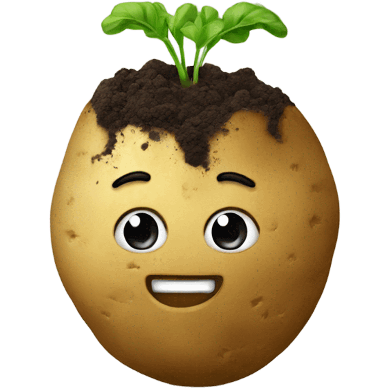 A potato with soil，no emoji