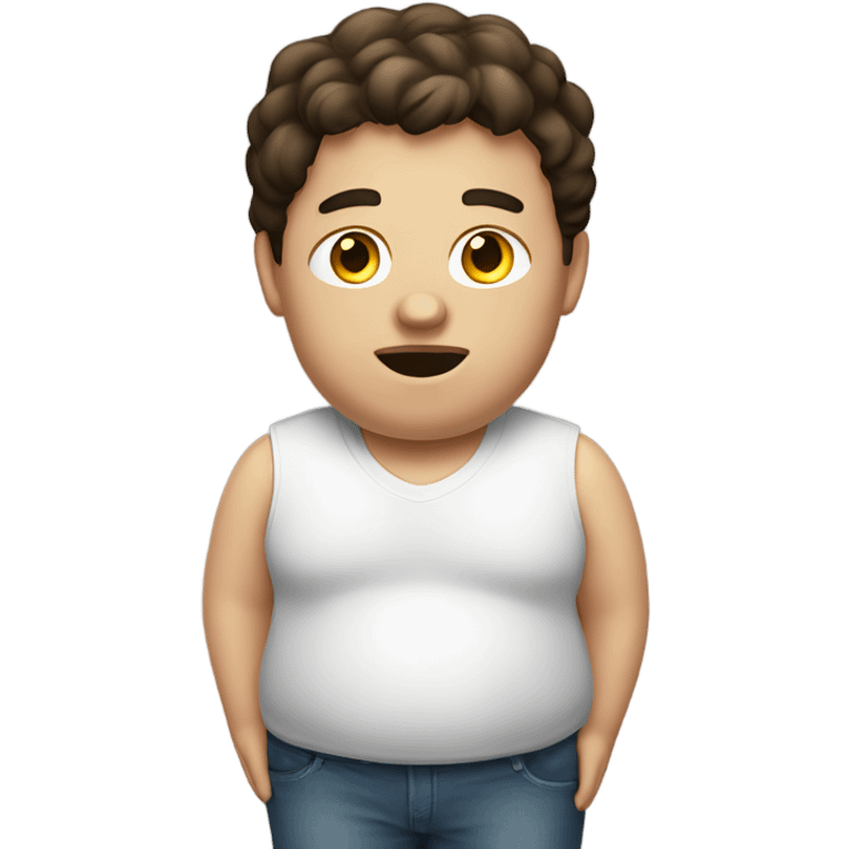 A very fat brunette boy emoji