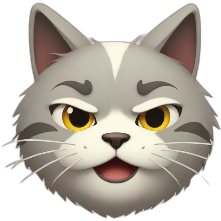 angry cat flat design style  ghibli emoji