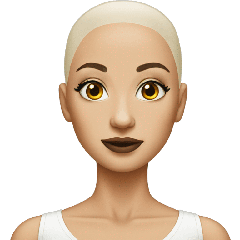 Bald girl with makeup  emoji