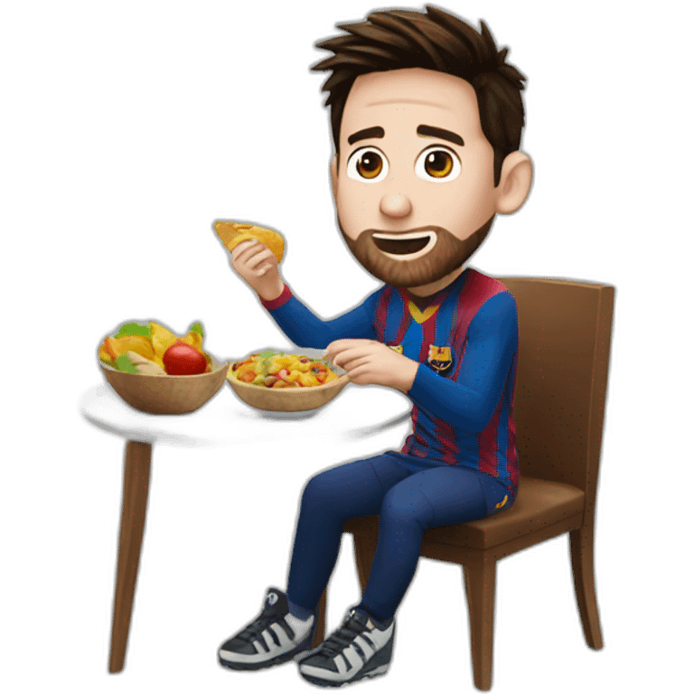 messi comiendo emoji