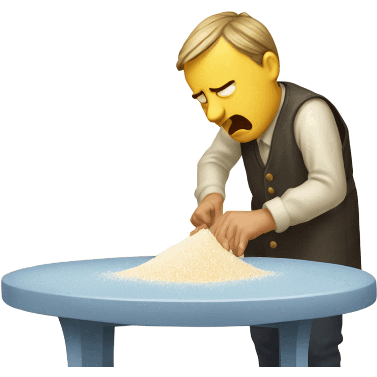 Sniffing salt off table emoji