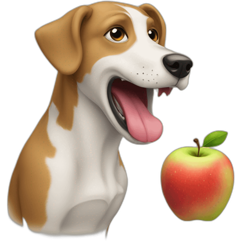 dog eating an appl emoji