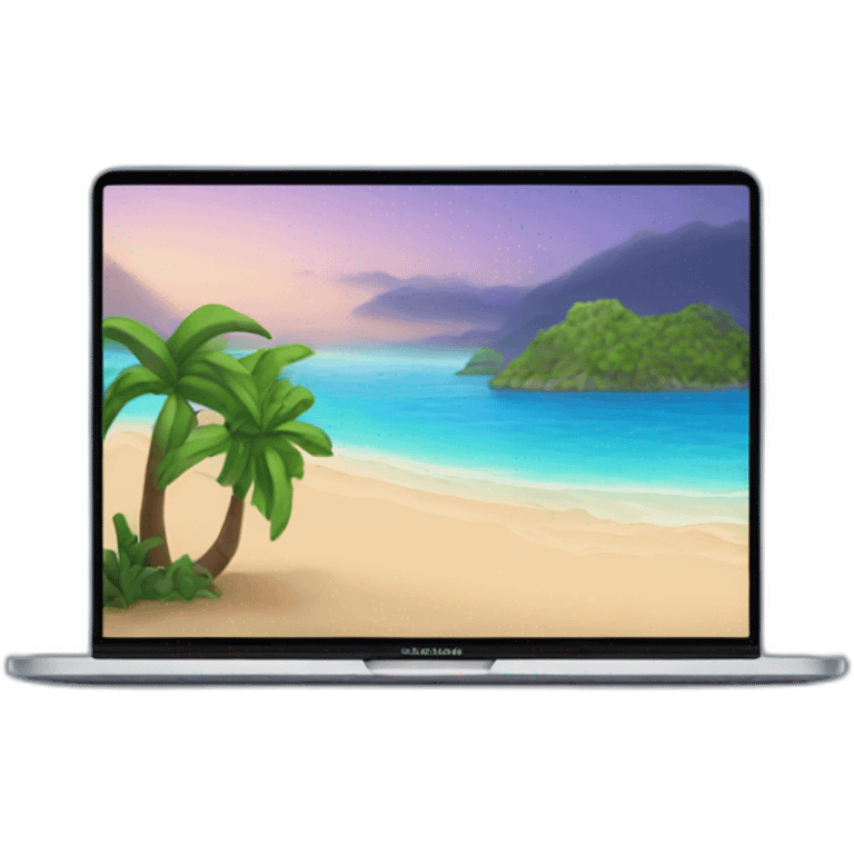 MacBook with Dynamic Island from iphone 14 emoji