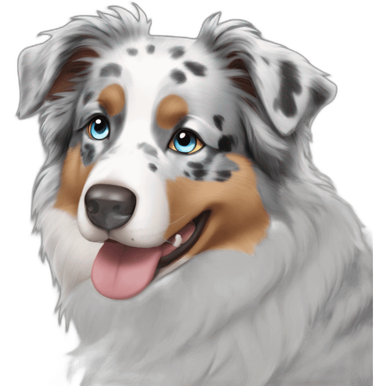 Blue Merle Australian shepherd no brown emoji