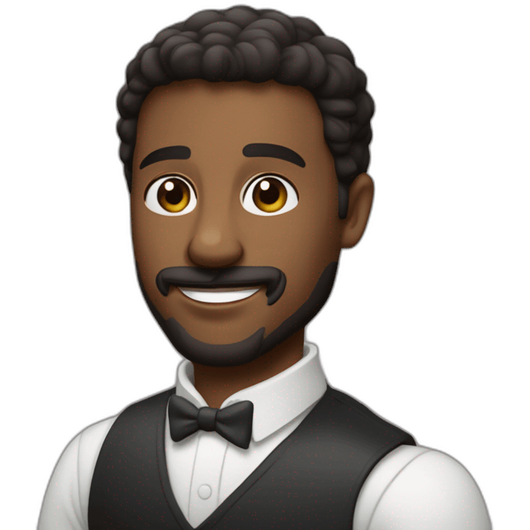 wendell carvalho, homem de pele clara de barba preta tomando um bom vinho branco emoji