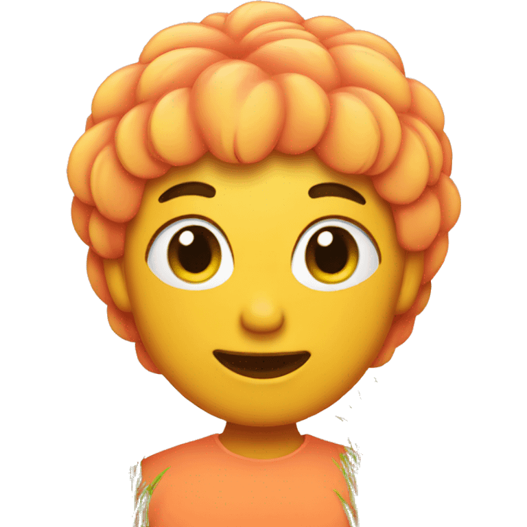 Peach with grass hair emoji