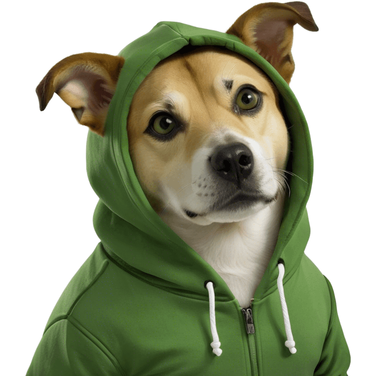 Dog wearing a hoodie emoji