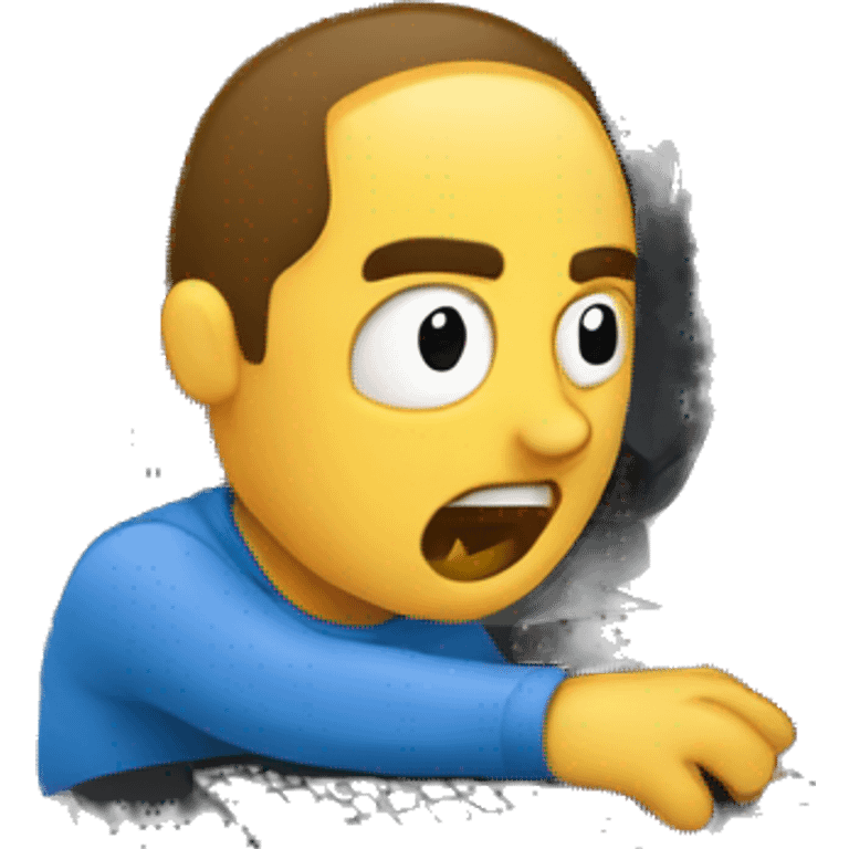 a web developer breaking his computer emoji