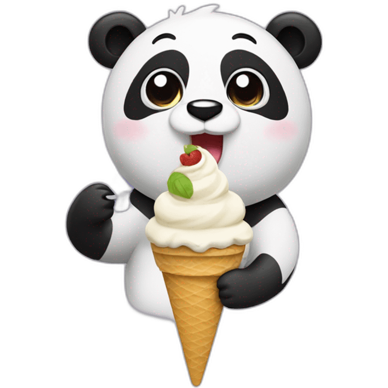 Panda eating ice cream emoji