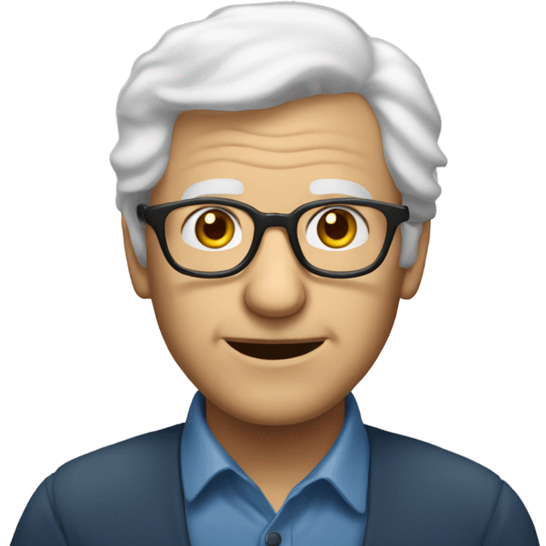 Old man glasses balding white hair emoji