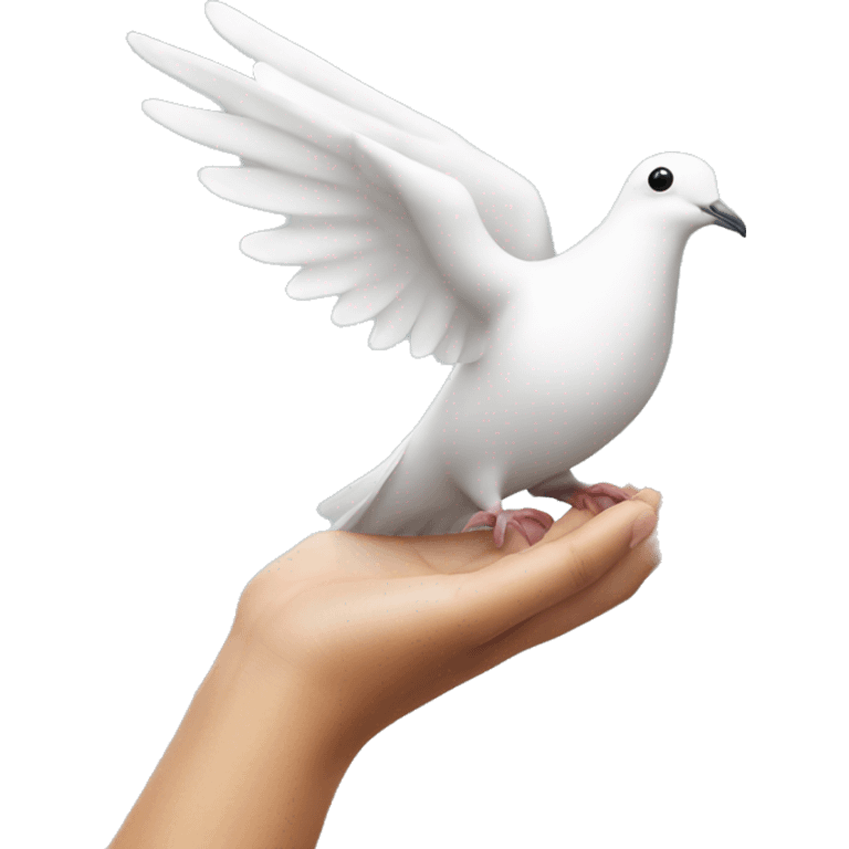 dove above hand emoji