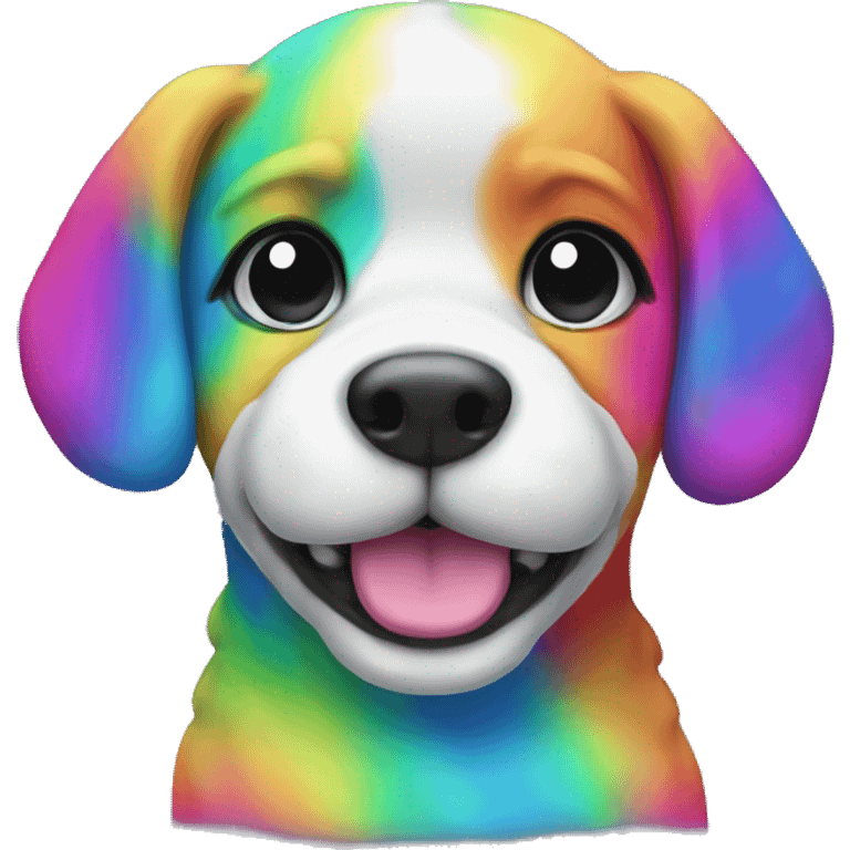 neon rainbow puppy emoji