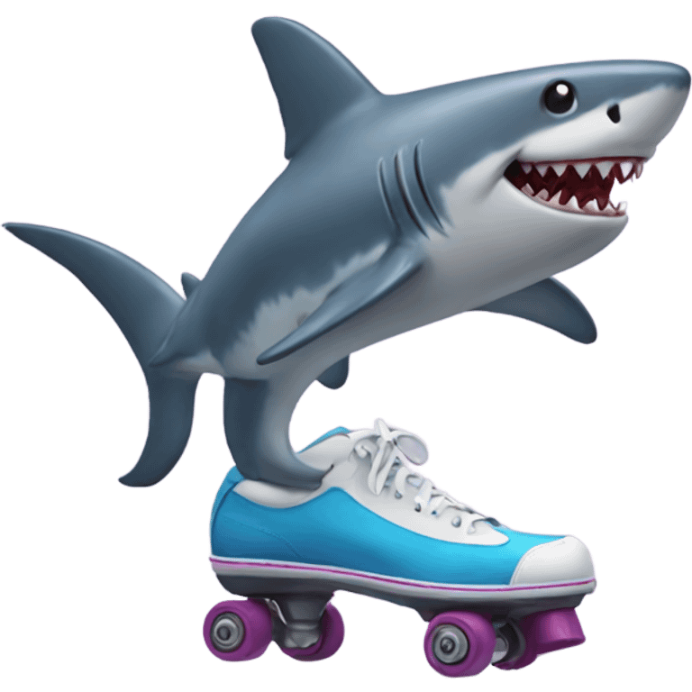 Dancing shark on roller skates  emoji