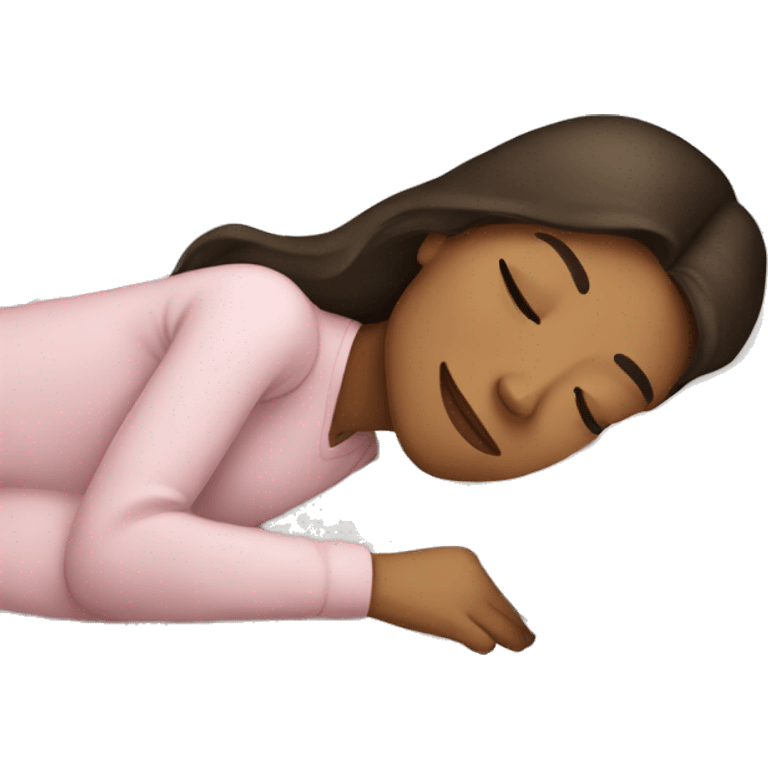 Brunette girl sleeping on a pillow emoji