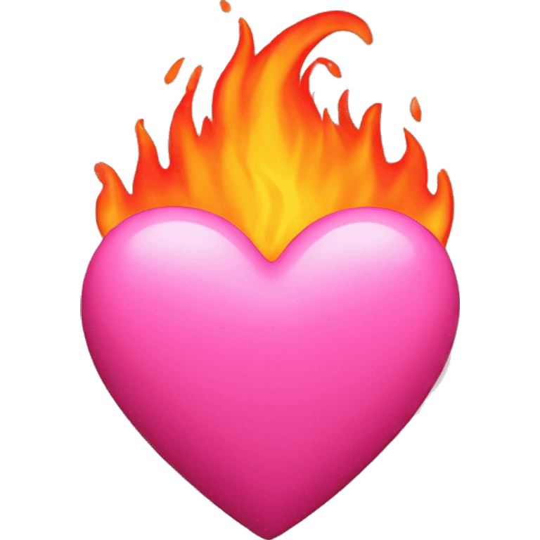 Pink heart on fire  emoji