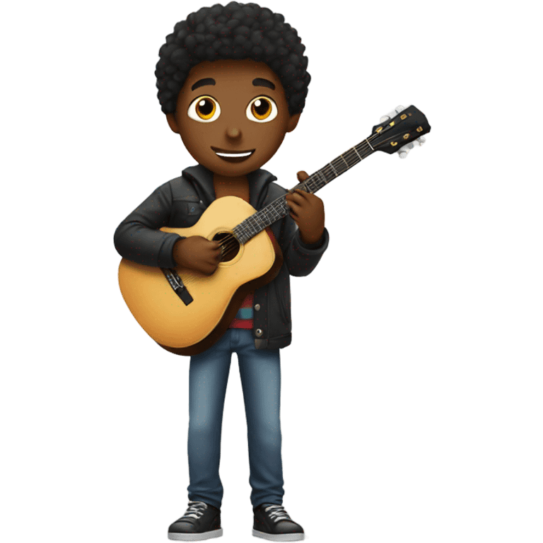 Boy and guitar  emoji