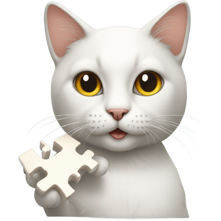 Cat doing a puzzle emoji