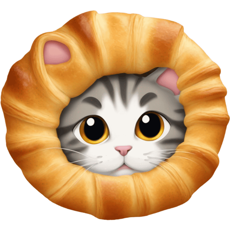 Cat in a croissant  emoji