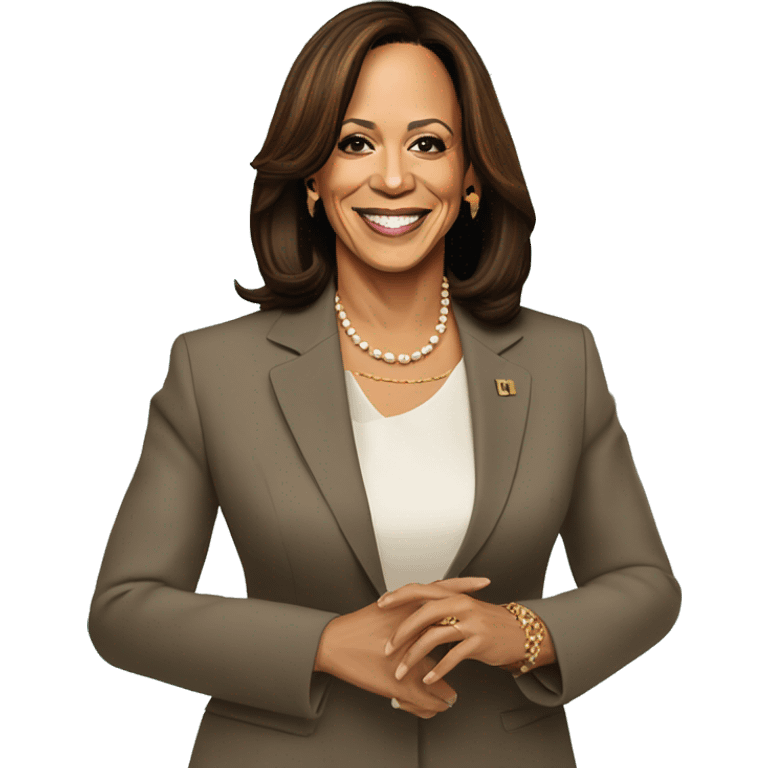 Kamala Harris next to a coconut tree emoji