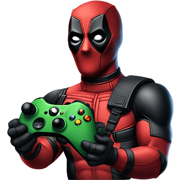 Deadpool holding xbox controller emoji