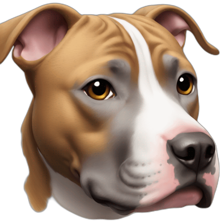 Pit bull with grey marks on his head emoji