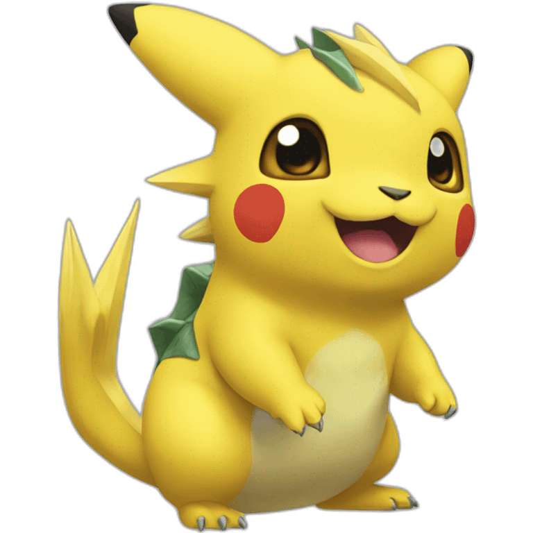 Pikatchu sur un dinosaure  emoji