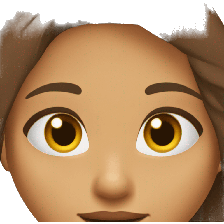 Chica morena de pelo marrón largo y ojos marrones emoji