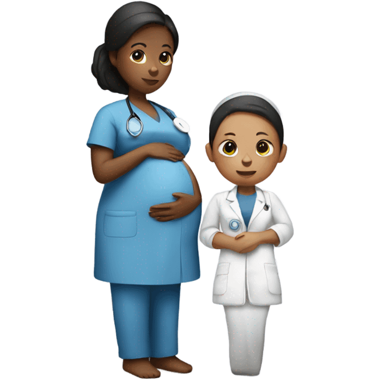 pregnant women with a nurse  emoji