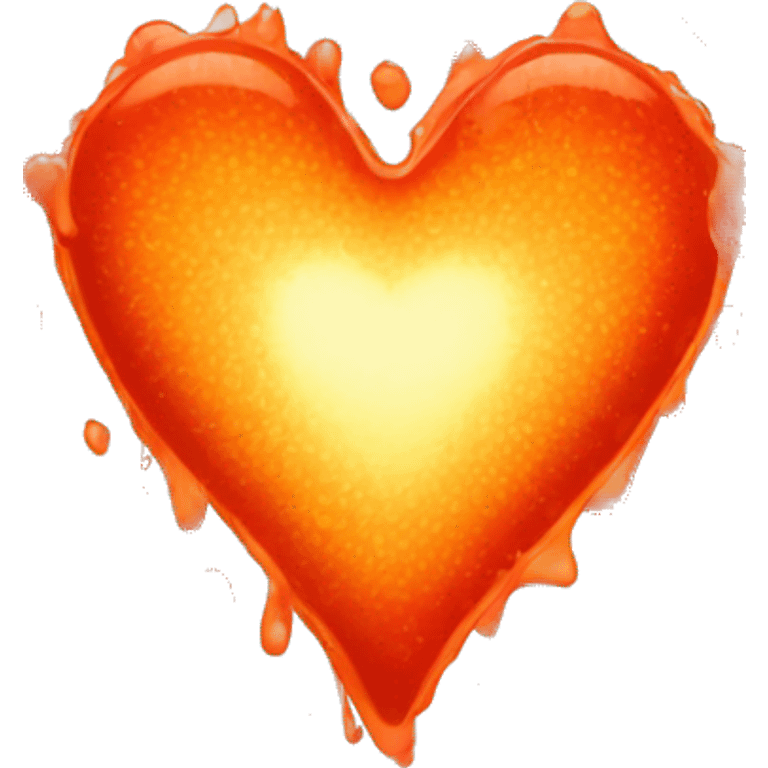 big drops splattered heart red glowing orange-red warmth love emoji