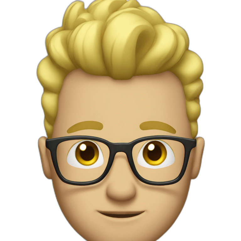 guy with glasses and blonde mohawk emoji