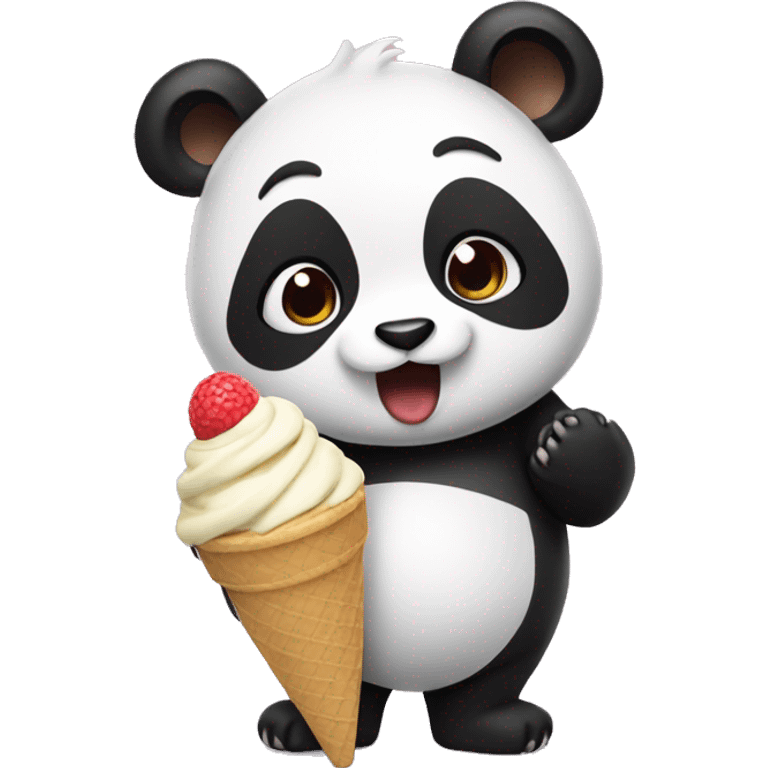 Panda eating ice cream emoji