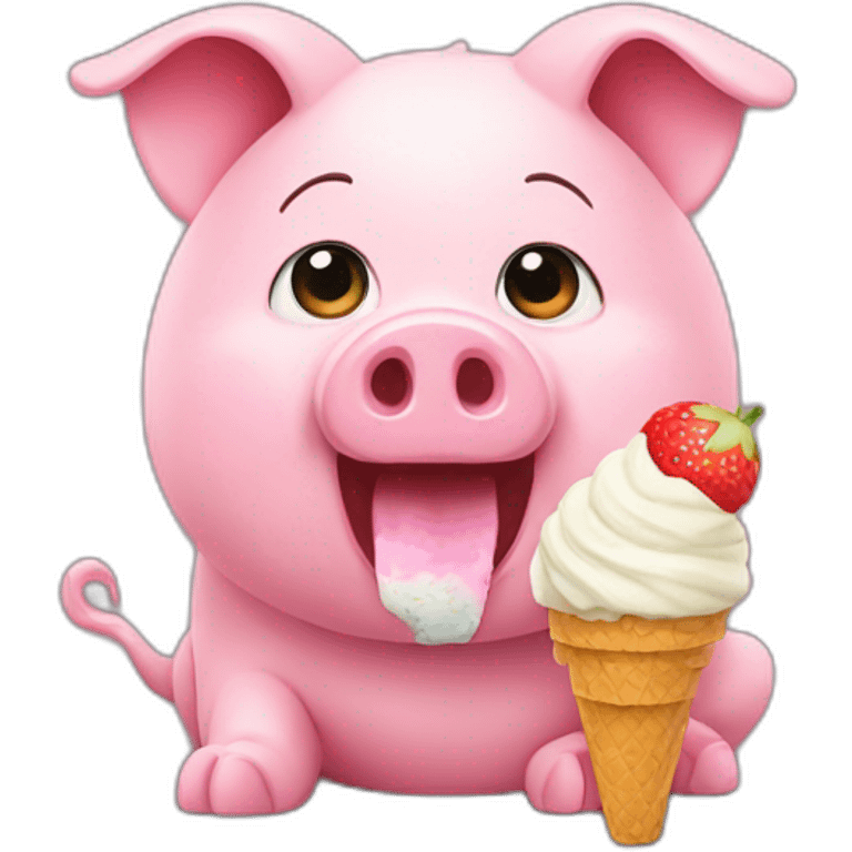 Piggy eating ice cream emoji