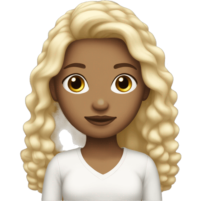 be brave blond hair white skin girl emoji