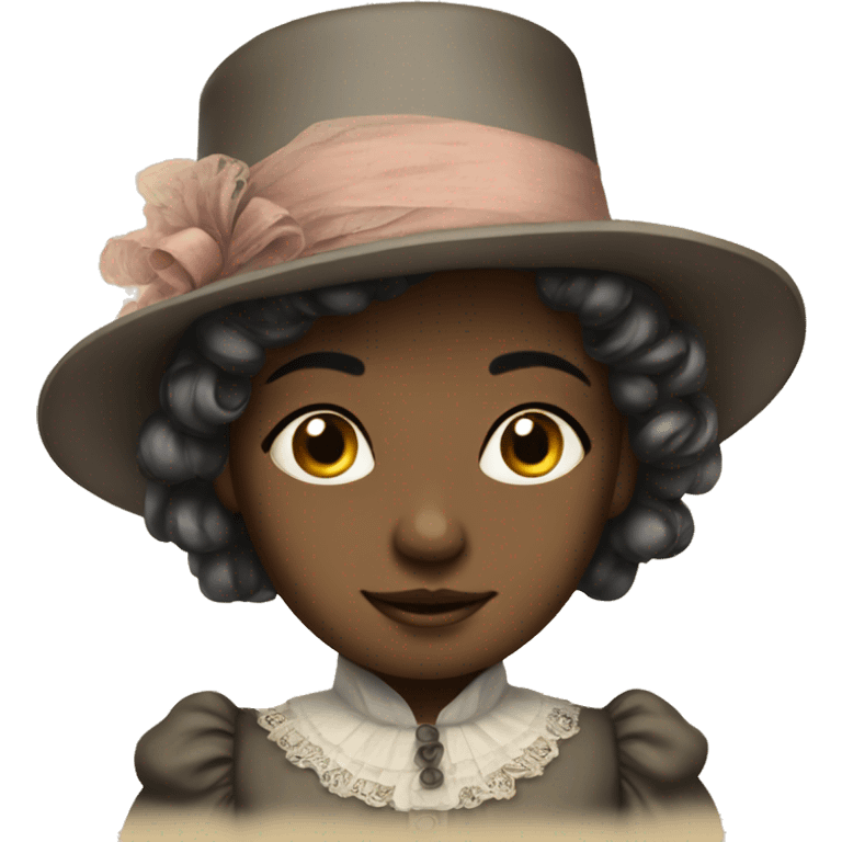 
young girl in 19th century costume emoji