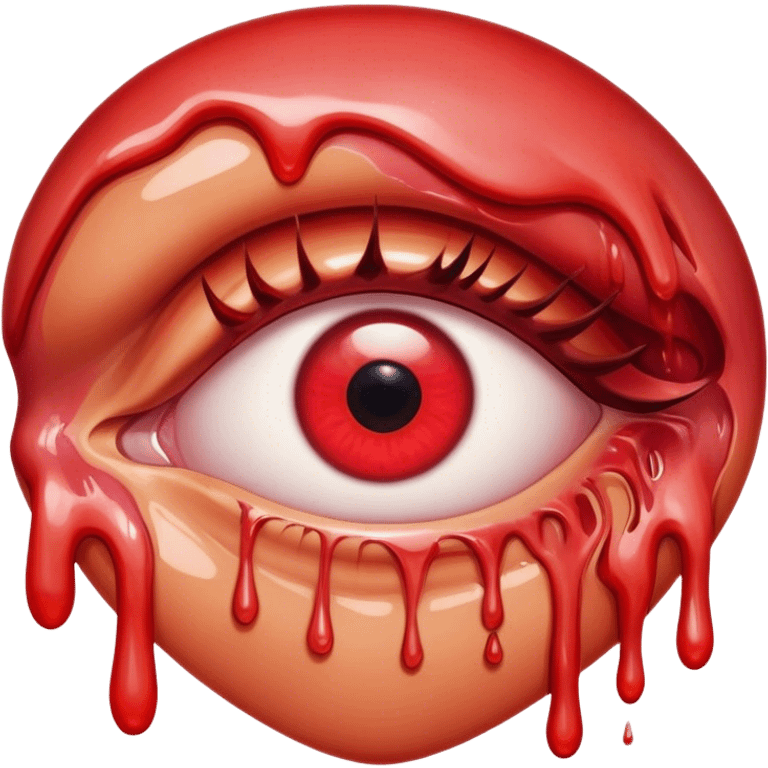 melted surreal red eye emoji