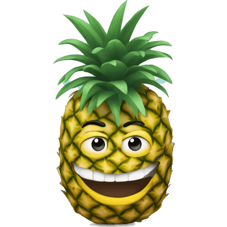 Skiing pineapple emoji