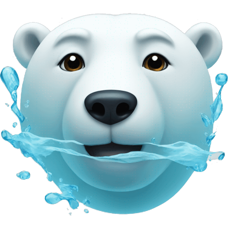 swimming polar bear emoji