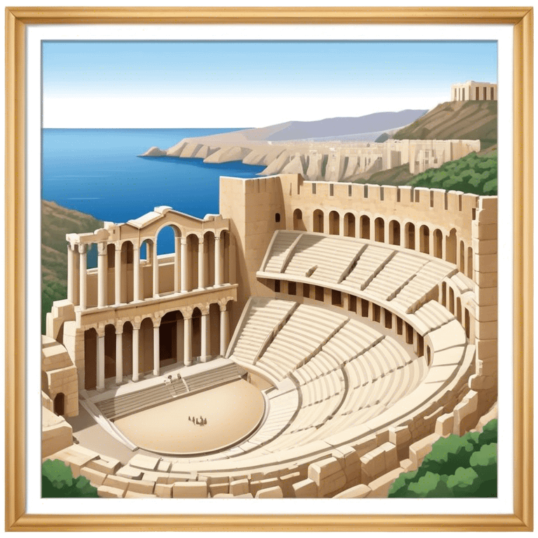 Odeon of Herodes Atticus Landmark Emoji – Depicting the ancient stone amphitheater on the Acropolis slopes. emoji