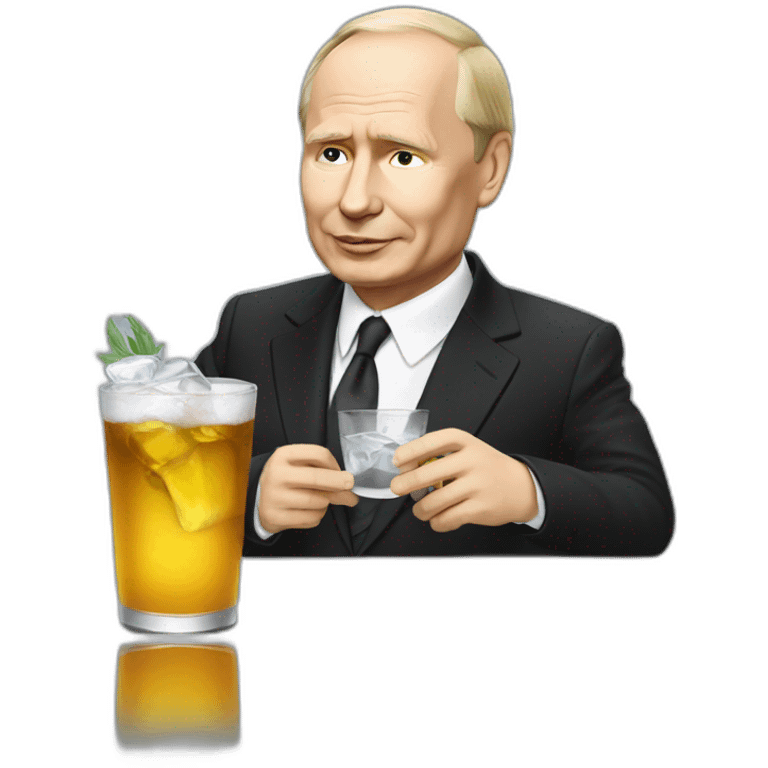 Vladimir Poutine drinks vodka emoji