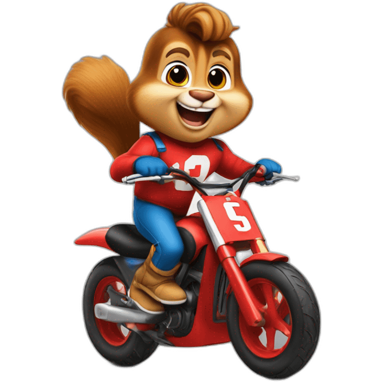 Alvin et les Chipmunks sur une moto cross emoji