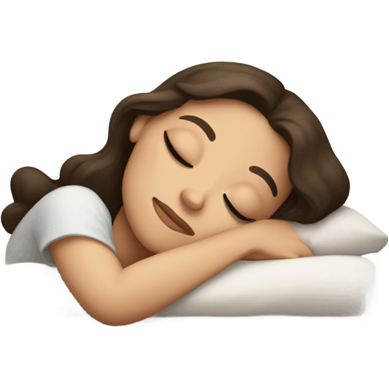 Brunette girl with white skin sleeping emoji